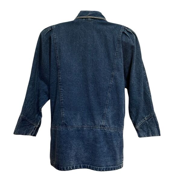 Vintage Niya Collection Heavily Embellished Blue Denim Jean Jacket Sz M - Picture 2 of 16